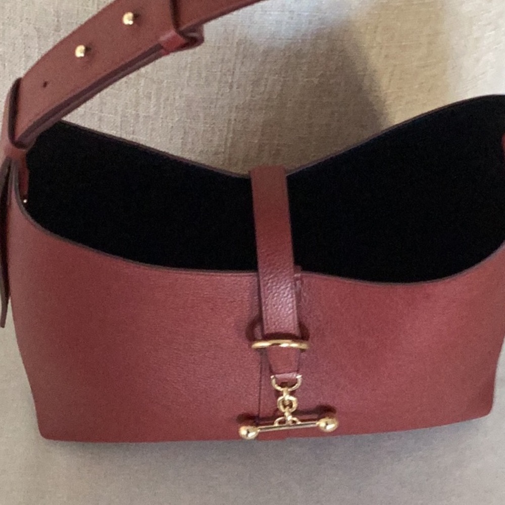 Strathberry Burgundy Leather Shoulder Bag - Picture 3 of 5